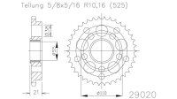 ESJOT Kettenrad "29020" 525, Stahl, silber 42...