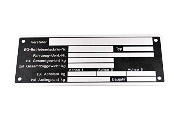 Typenschild Neutral, Aluminium, für Anhä 150 x 50 mm
