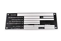 Typenschild Neutral, Aluminium, für Anhä 150 x...