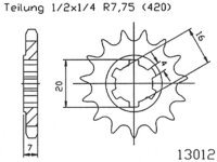 ESJOT Antriebsritzel "13012" 420, Stahl 12...