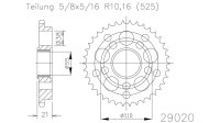 ESJOT Kettenrad "29020" 525, Stahl, silber 45...