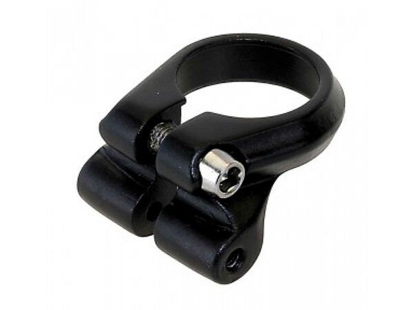 Sattelst&uuml;tz-Klemmring f&uuml;r Gep&auml;cktr&auml;ger &Oslash; 31,8mm, schwarz, mit Gewinde&ouml;sen