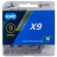 schaltungskette kmc x9 grau 1/2" x 11/128", 114...