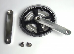 krg sr-suntour xcc t-208 silber, 170mm, 4-kant, 28/38/48 zähne