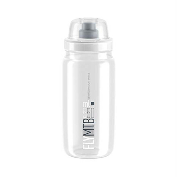 Trinkflasche Elite Fly MTB 550ml, klar/grau