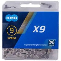 schaltungskette kmc x9 silber/grau 1/2" x...