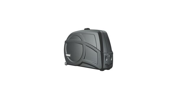 Fahrrtransportkoffer Thule Round Transit schwarz mit integrierten Montageständer