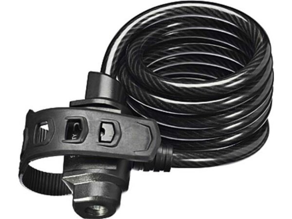 spiralkabelschloss trelock 180cm ø 10mm sk 222/180/10 fixxgo black