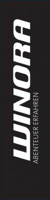 Fahne WINORA - für Fahnenmast 1m x 4m / schwarz-weiß / mit Hohlsaum