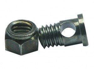 strebenbolzen m 6 x 12mm f.pvc-schutzbl. messing, vernickelt, m.bohrung 3,5mm