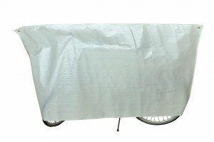 fahrradschutzhülle classic vk 110 x 210cm, weiß, mit ösen und leine