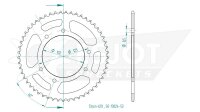ESJOT Kettenrad "13024" 420, Stahl, silber 53...
