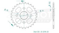 ESJOT Kettenrad "32110" 520, Stahl, schwarz 28...