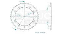 ESJOT Kettenrad "35042" 530, Stahl, schwarz 43...