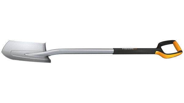 FISKARS Spaten "Xact" Gärtnerspaten, Län Ausführung: spitz, mit geschärfter Kante für harte / steinige Böden