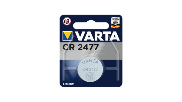 VARTA Batterie Knopfzelle, im Blister, für Langzei CR2477 (3 V, 8