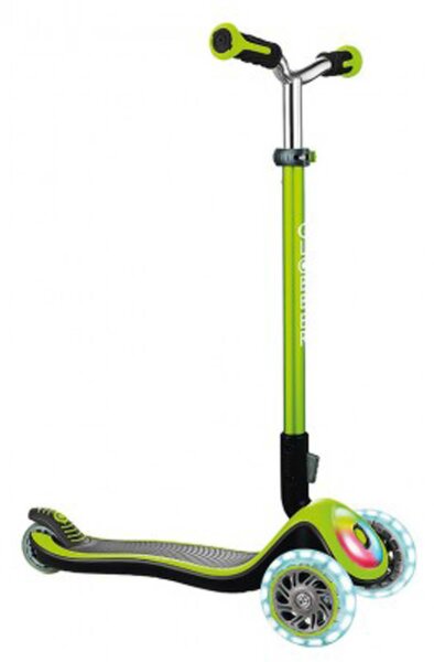 scooter globber elite prime grün mit leuchtrollen u.leuchtdeck