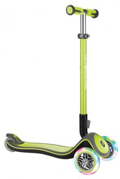 scooter globber elite lights deluxe grün mit leuchtrollen
