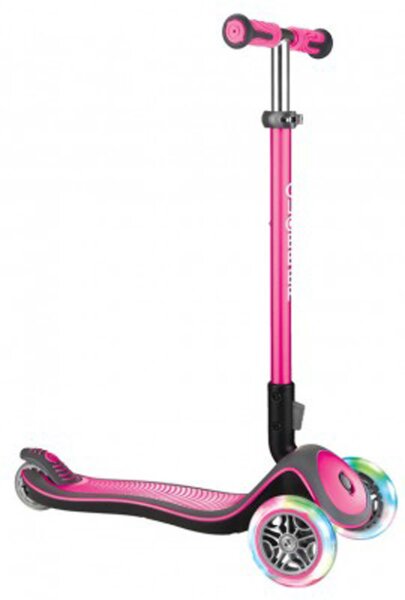 scooter globber elite lights deluxe pink mit leuchtrollen