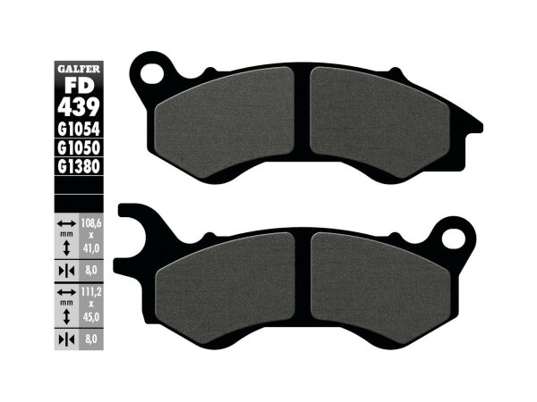 GALFER Bremsbelag "FD439" G1050, Organis