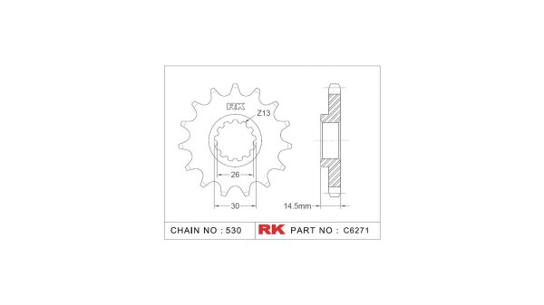 RK Antriebsritzel "6271" 530, Stahl 18 Zähne