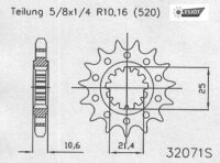 ESJOT Antriebsritzel "32071" 520 Stahl Racing,...