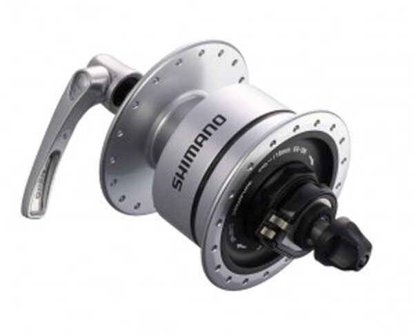 vr-nabendynamo shimano dh3n72 100mm, 36 loch, silber, snsp