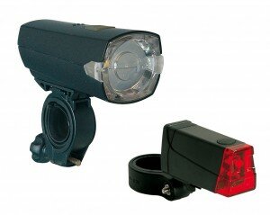 LED-Batterieleuchten-Set Slim Led schwarz mit Batterien m. StVZO