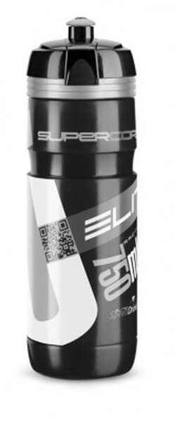 trinkflasche elite super corsa 750ml, schwarz, logo silber