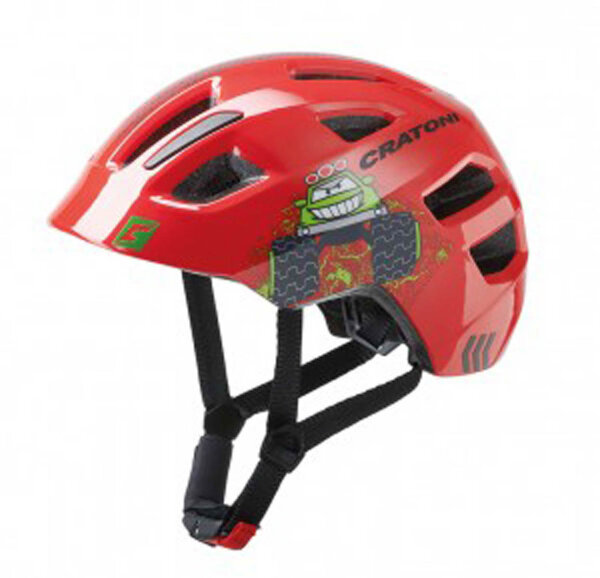 fahrradhelm cratoni maxster (kid) gr. xs/s (46-51cm) truck/rot glanz