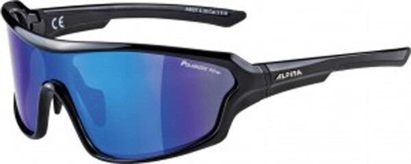 sonnenbrille alpina lyron shield p rahmen black  glas blue mirror