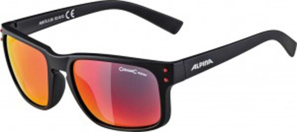 sonnenbrille alpina kosmic rahmen schwarz matt glas rot versp.s3