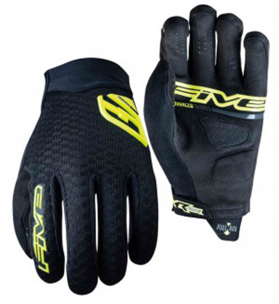 handschuh five gloves xr - air herren, gr. m / 9, schwarz/gelb fluo