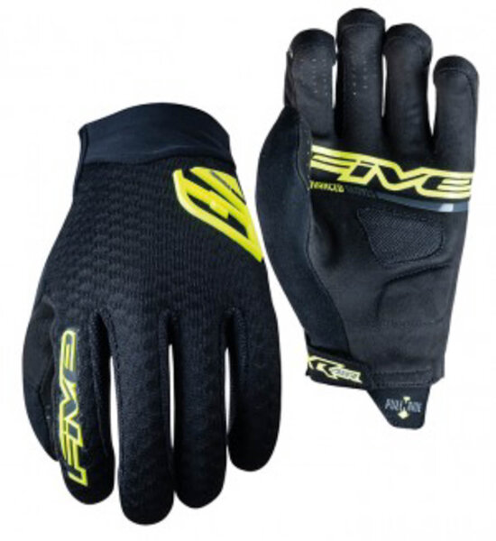 handschuh five gloves xr - air herren, gr. s / 8, schwarz/gelb fluo