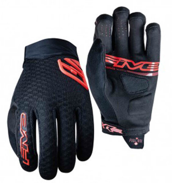 handschuh five gloves xr - air herren, gr. s / 8, schwarz/rot fluo