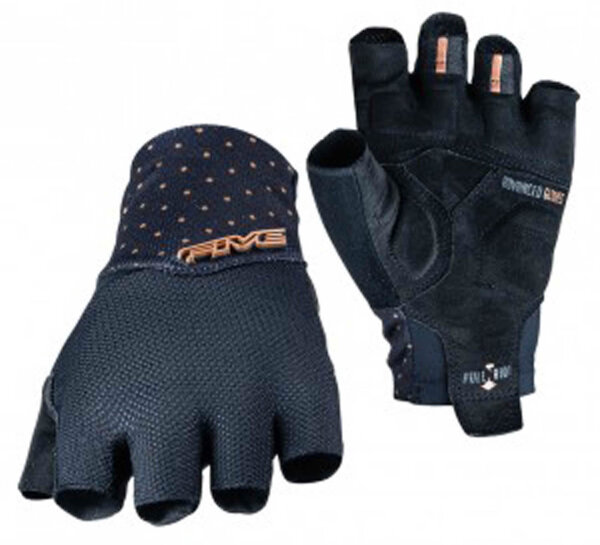 handschuh five gloves rc1 shorty damen, gr. l / 10, schwarz/gold