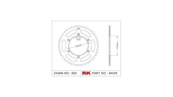 RK Kettenrad "4008" 520, Stahl 41 Zähne
