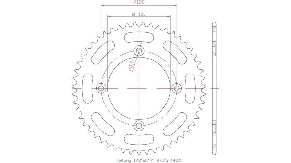 ESJOT Kettenrad "13044" 420, Aluminium 60 Zähne