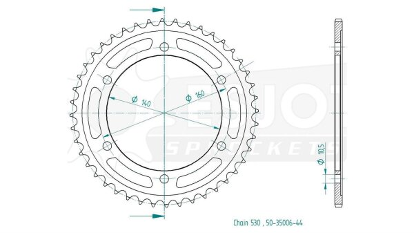 ESJOT Kettenrad "35006" 530, Stahl 47 Zähne