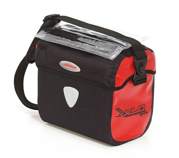 XLC Lenkertasche Globetrotter BA-W01 schwarz/rot waterproof