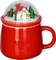 Porzellan-Tasse mit Kuppeldeckel Endlich Weihnachten!