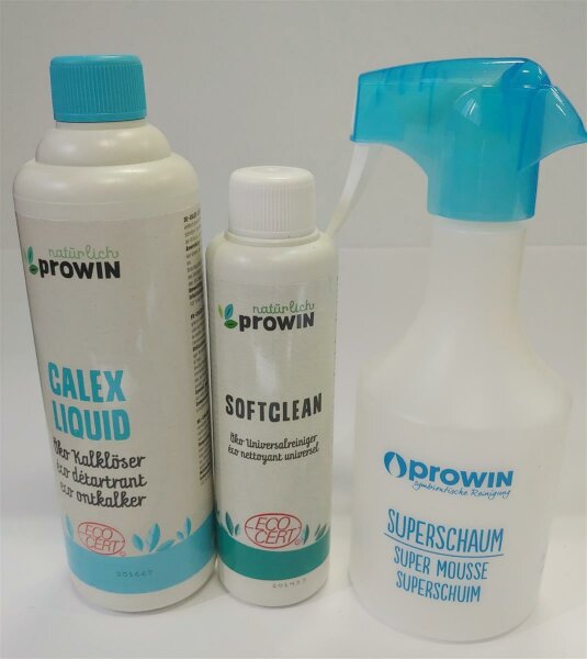 proWIN Calex Kalklöser + Softclean + Superschaumflasche SET