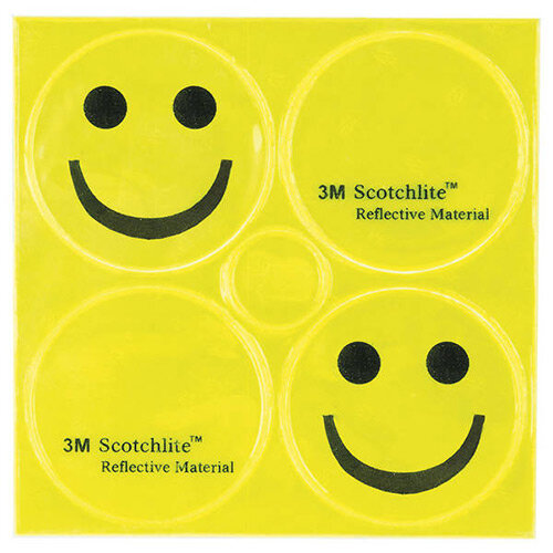 Reflexaufkleber SMILE, gelb, 3M-Reflex, Messingschlager, 120990