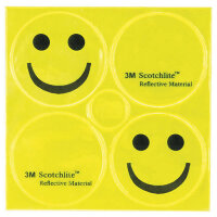 Reflexaufkleber SMILE, gelb, 3M-Reflex, Messingschlager,...