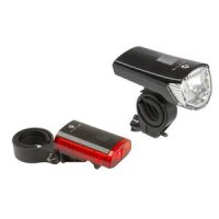 Batterie-Lampenset Atlas K 11, M-Wave, schwarz, mit K~, Messingschlager, 221090