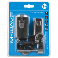 Batterie-Lampenset Atlas K 11, M-Wave, schwarz, mit K~, Messingschlager, 221090