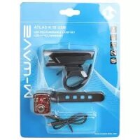 USB Akkulampenset Atlas K 15, M-Wave, schwarz, mit K~, Messingschlager, 221091