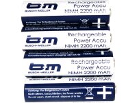 Akku Mignon AA 2200mAh, B+M, Ixon/Ixon-IQ, 4 Stück,...