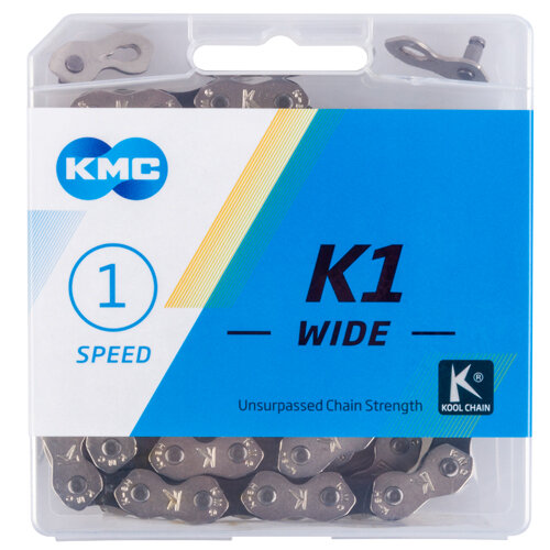 Kette KMC K1 WIDE 1/2x1/8", 100 Glieder, silber/schwarz, Schachtel, KMC, 303795