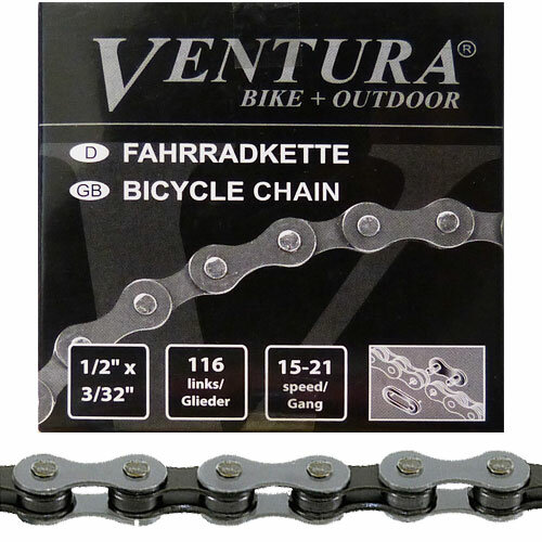 Kette Ventura 1/2 x 3/32 5/6/7fach, 116 Glieder, grau/braun, Messingschlager, 302165